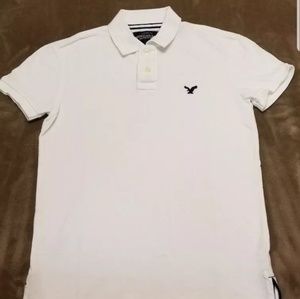AMERICAN EAGLE OUTFITTERS MENS COLLAR POLO WHITE S